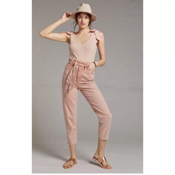 Joe's Jeans The Brinkley Jeans High Rise Paperbag Belted Hush Pink NWT Size 29 - Picture 2 of 9